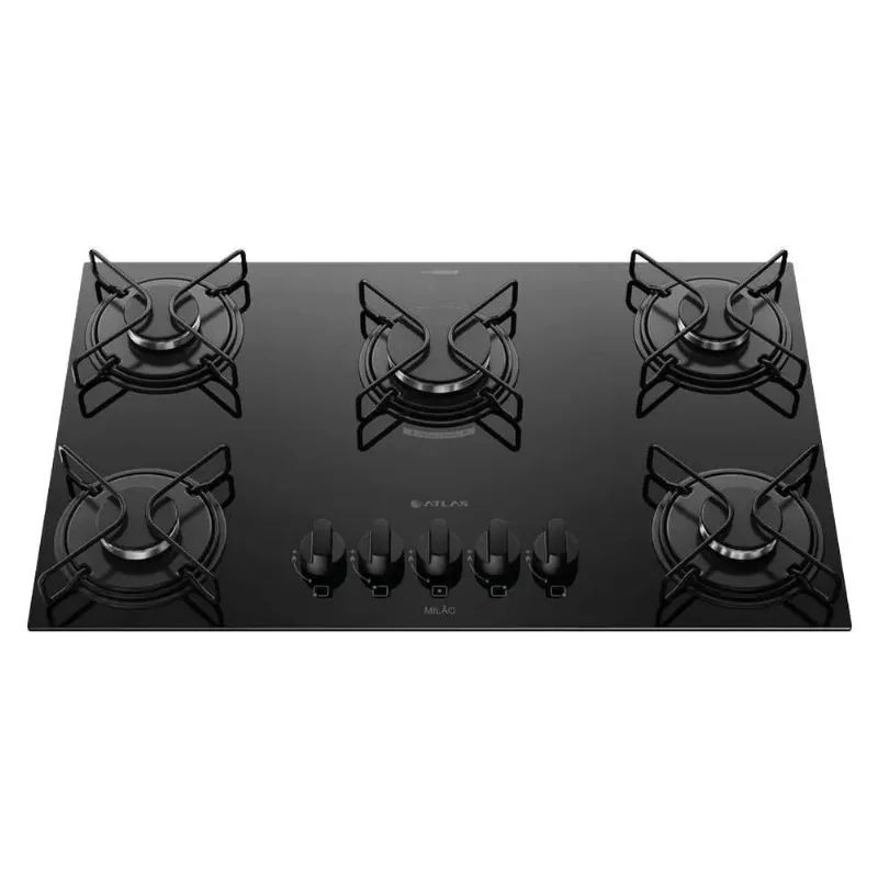 Cooktop 5 Bocas Atlas Milão Gás Preto 300001999 - ATLAS