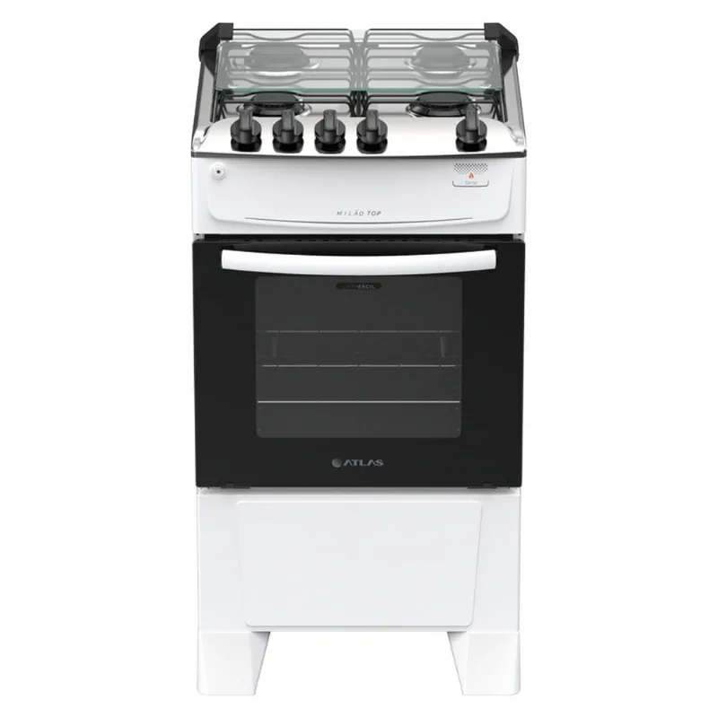 Fogão 4 Bocas Atlas Automático Milão Top Branco 300002153 Bivolt