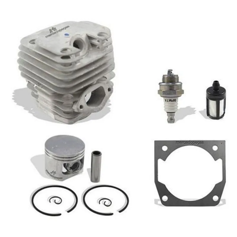 Cilindro + Pistão + Vela + Filtro Motosserra Branco Bmt 52cc