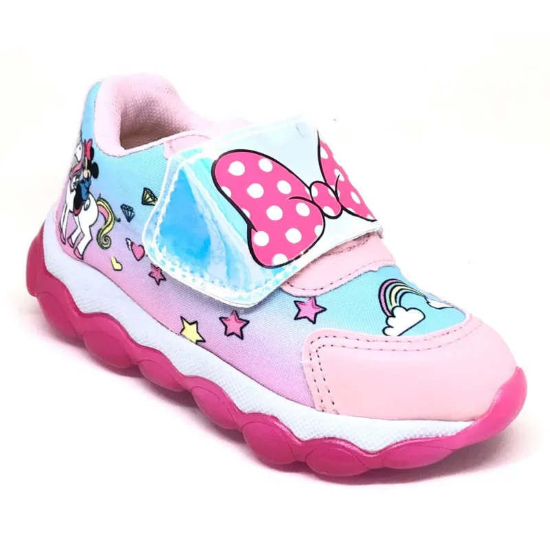 Tênis Infantil Minnie unicórnio Menina Luz led Confortável