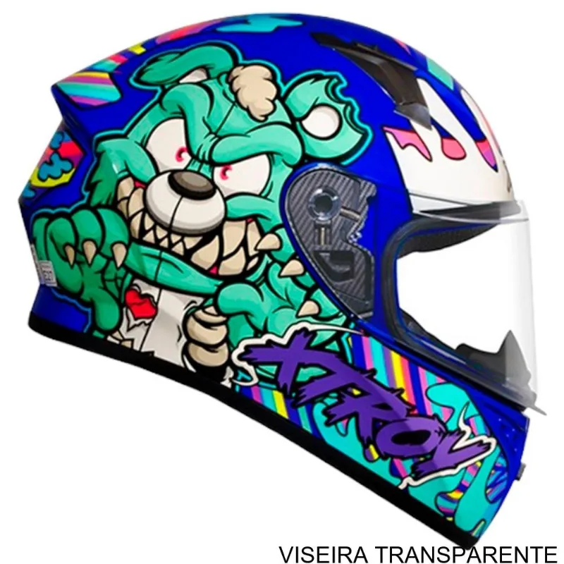 Capacete EBF Xtroy FF 526 Ted Azul E Tiffany 58 (MP)