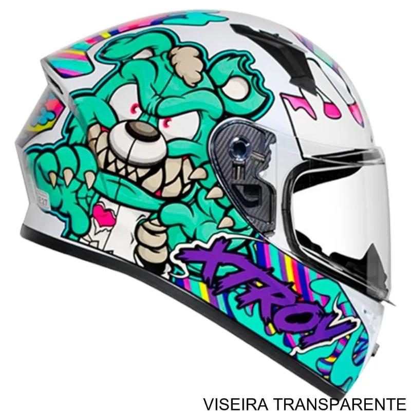 Capacete EBF Xtroy FF 526 Ted Branco E Tiffany 58 (MP)