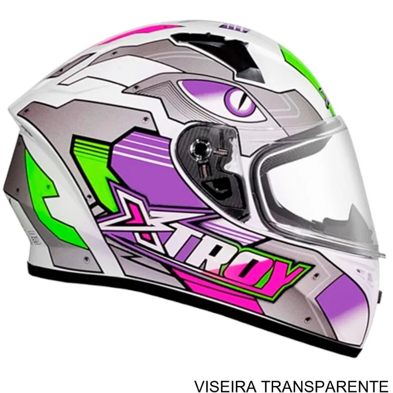 Capacete EBF Xtroy FF 526 Thanos Branco E Roxo 58 (MP)