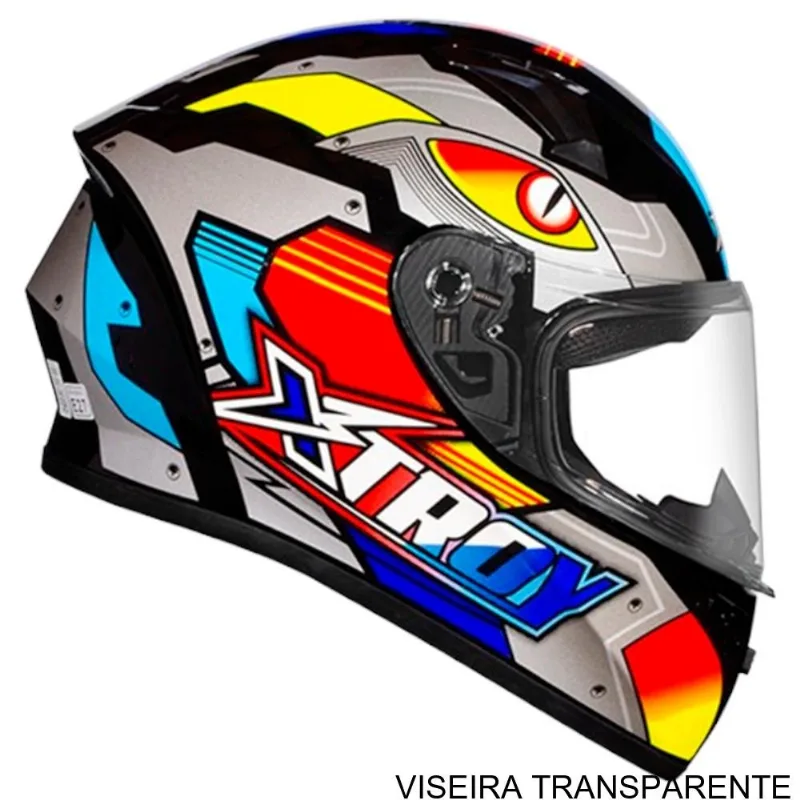 Capacete EBF Xtroy FF 526 Thanos Preto E Vermelho 58 (MP)