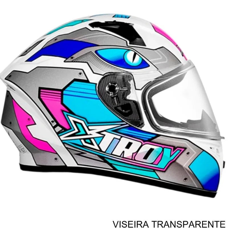 Capacete EBF Xtroy FF 526 Thanos Branco E Azul 60 (MP)