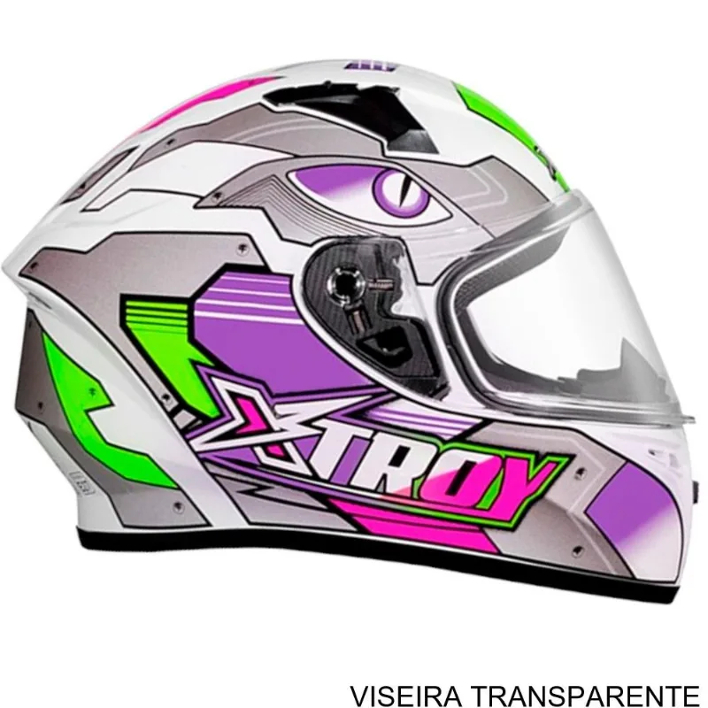 Capacete EBF Xtroy FF 526 Thanos Branco E Roxo 60 (MP)