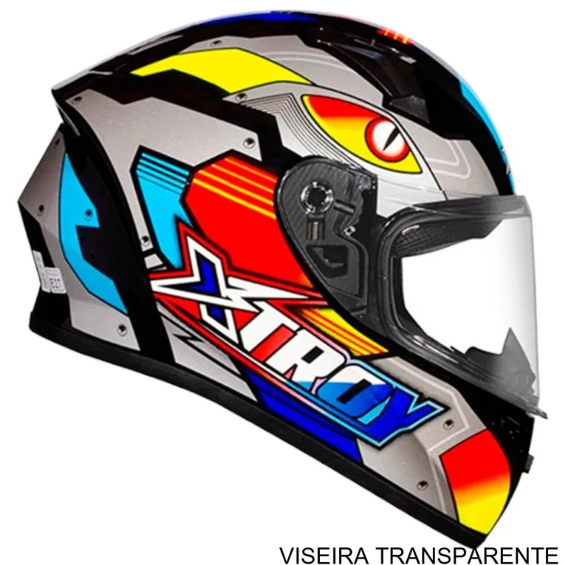 Capacete EBF Xtroy FF 526 Thanos Preto E Vermelho 60 (MP)