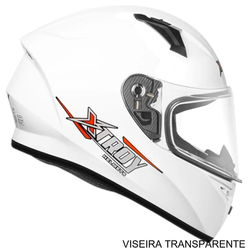 Capacete EBF Xtroy FF 526 Solid Spec Shine Branco 58 (MP)