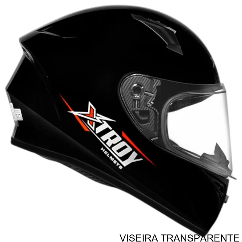 Capacete EBF Xtroy FF 526 Solid Spec Shine Preto Brilhoso 58 (MP)