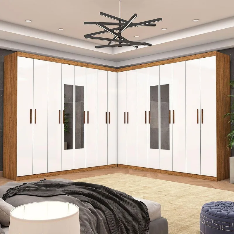 Closet Casal Duplo Rubi Premium 16 Portas Cinamomo Branco - Carioca Móveis