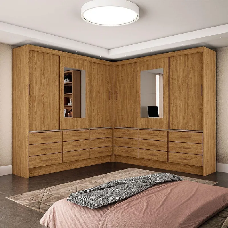 Closet Sevilha 6 Portas Casal Duplo 18 Gavetas Cinamomo - Carioca Móveis