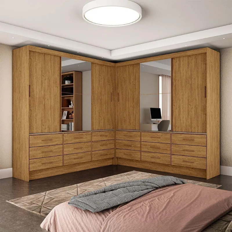 Closet Sevilha 6 Portas Casal Duplo Plus 18 Gavetas Carioca Cinamomo - Carioca Móveis