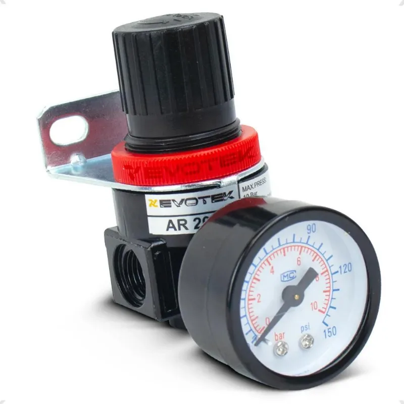 Regulador De Pressão Para Compressor 1/4'' Manômetro 150 Psi