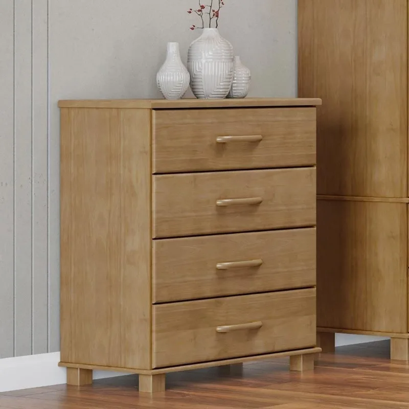 Cômoda Decorativa Naipe G74 4 Gavetas Madeira Maciça Marrom Gran Belo - Gran Belo