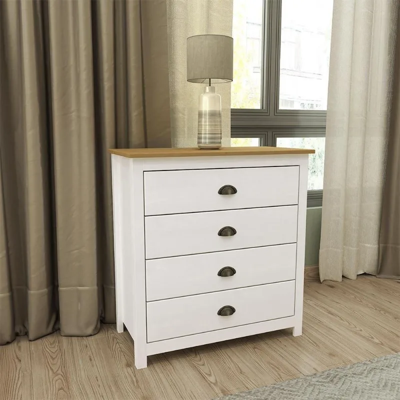 Cômoda Decorativa Osiris G74 4 Gavetas MDF-MDP Branco-freijó Gran Belo