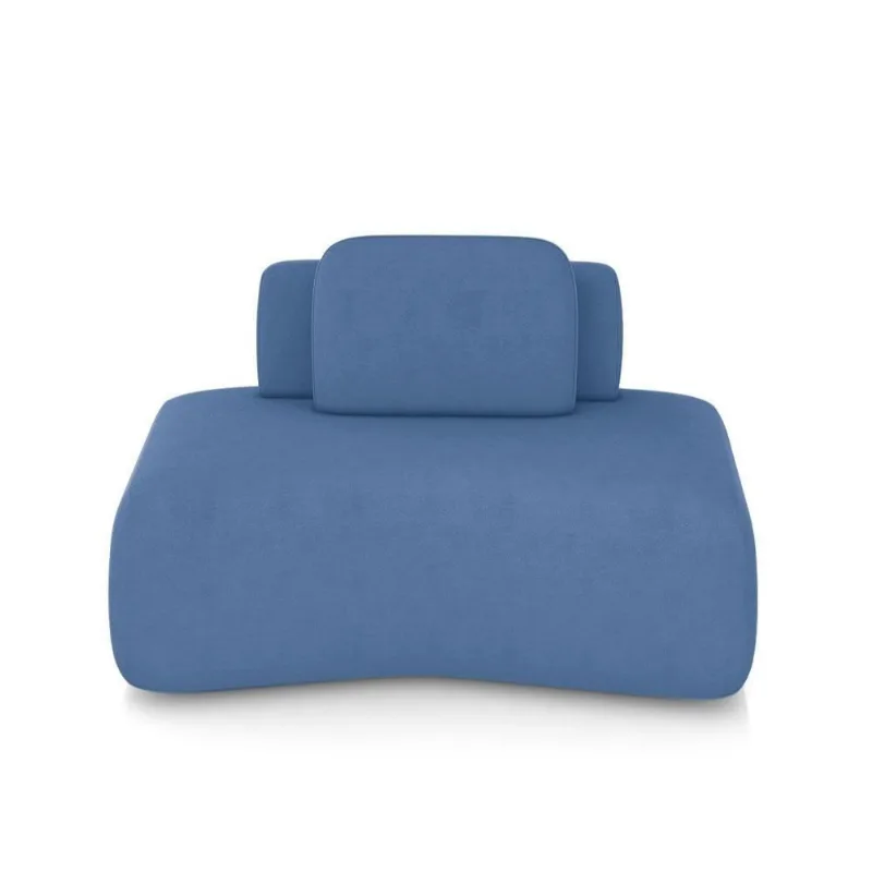 Sofá Modular Dakota Ilha 174cm Azul Veludo Encosto Almofada Solta Gran Belo - Gran Belo