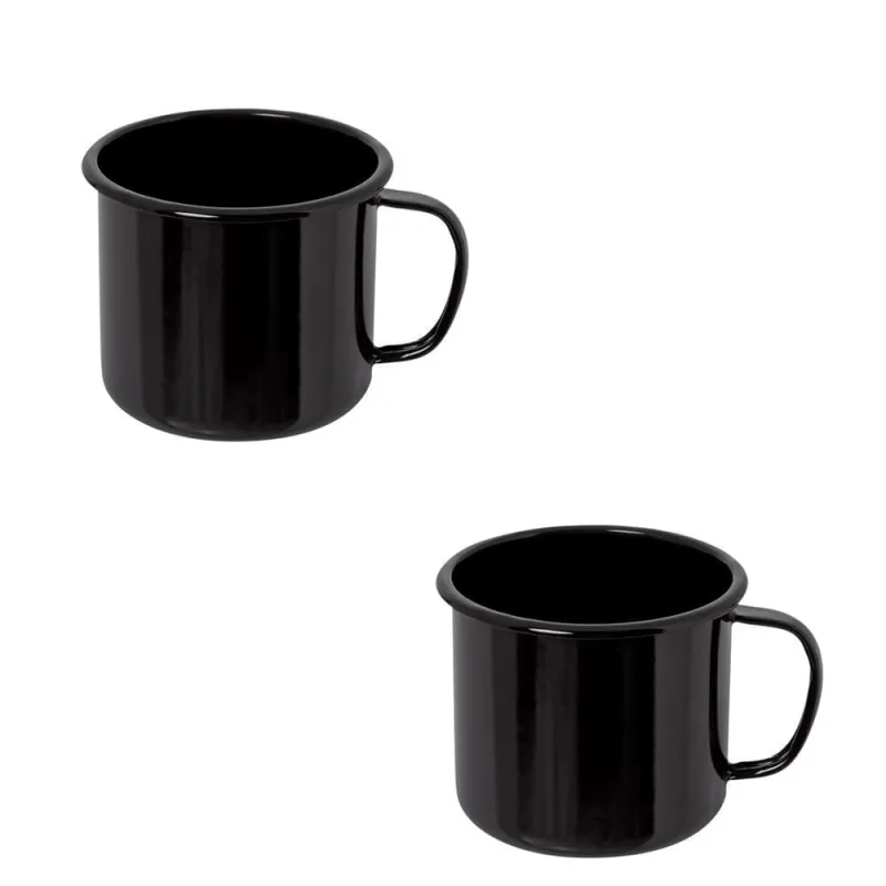 Canecas 2 (duas) de qualidade de  Agata 370ml - Ewel - Preto - Ewel - Utilidades Domesticas