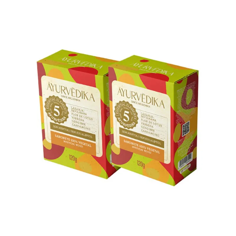 Kit 2 Sabonetes Barra 100% Vegetais Mystical Wood Ayurvédika 120g - Ayurvédika