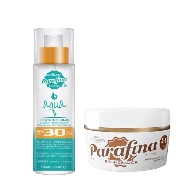 Kit Parafina Bronze - Bruma Aqua Sun FPS 30 + Bronzeador Arpoador - Parafina Bronze - Dermo E Beleza