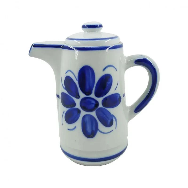 Bule Leiteira Porcelana Pintada mão Monte Sião 600ml Floral