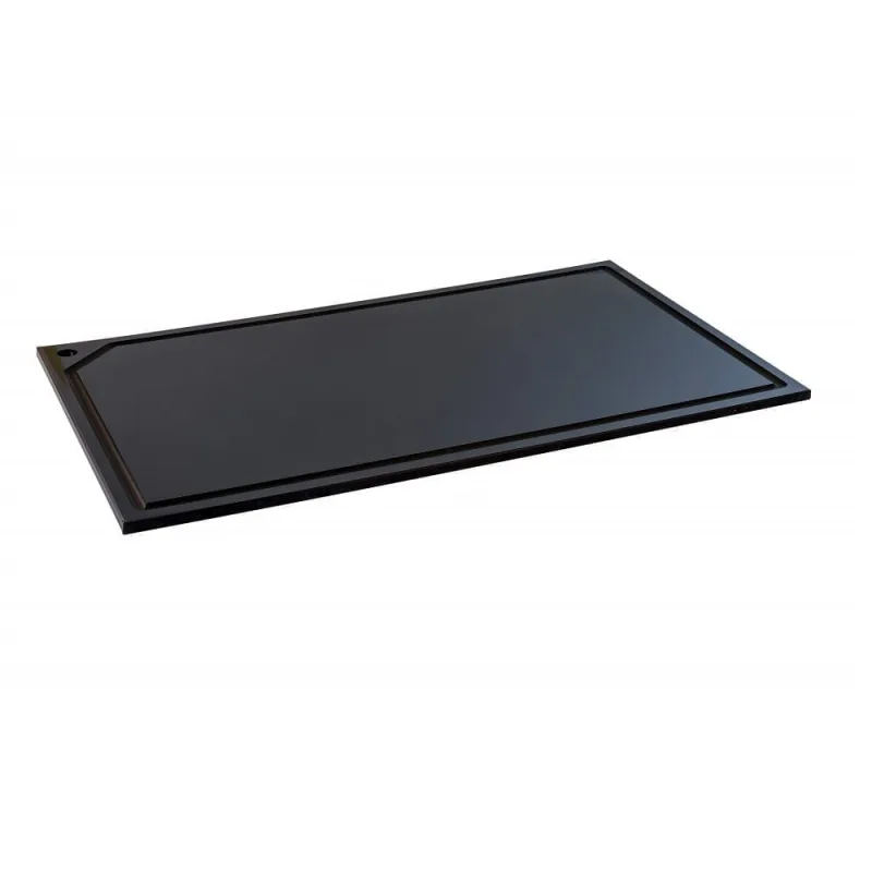 Tabua Corte polietileno Preta - Canaleta - 33 x 25 - Utensilios do Chef