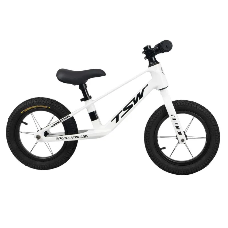 Bicicleta De Equilíbrio Infantil JPP TSW Balance Steps 2 Aro 12 Branco E Preto (MP)