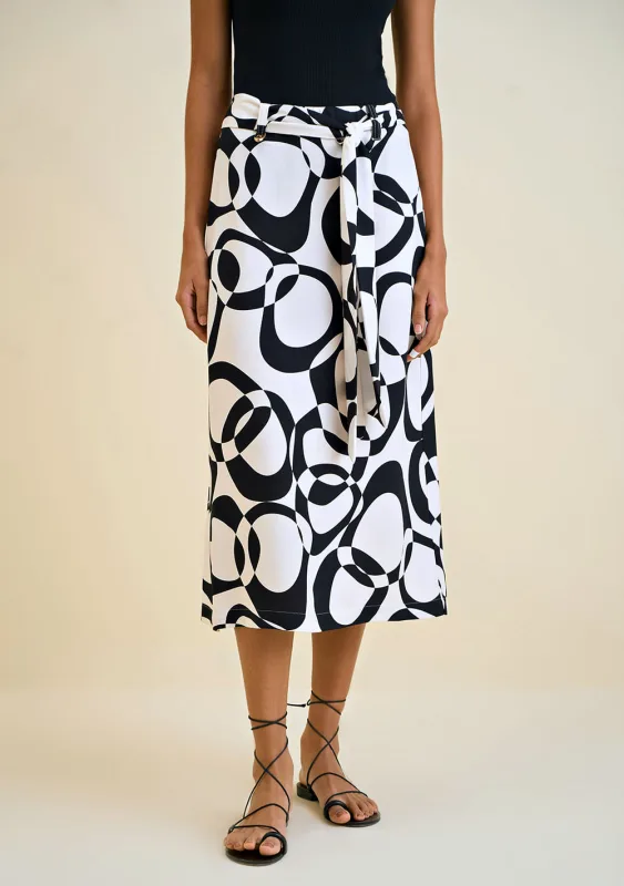 Saia Morena Rosa Midi Clochard Com Faixa Preto - Morena Rosa
