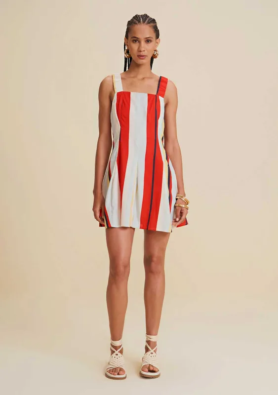 Vestido Morena Rosa Curto Decote Reto Com Lastex Vermelho - Morena Rosa