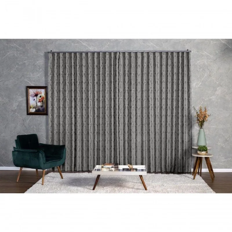Cortina Jacquard 3,00x2,70 Para Trilho Suíço Branco