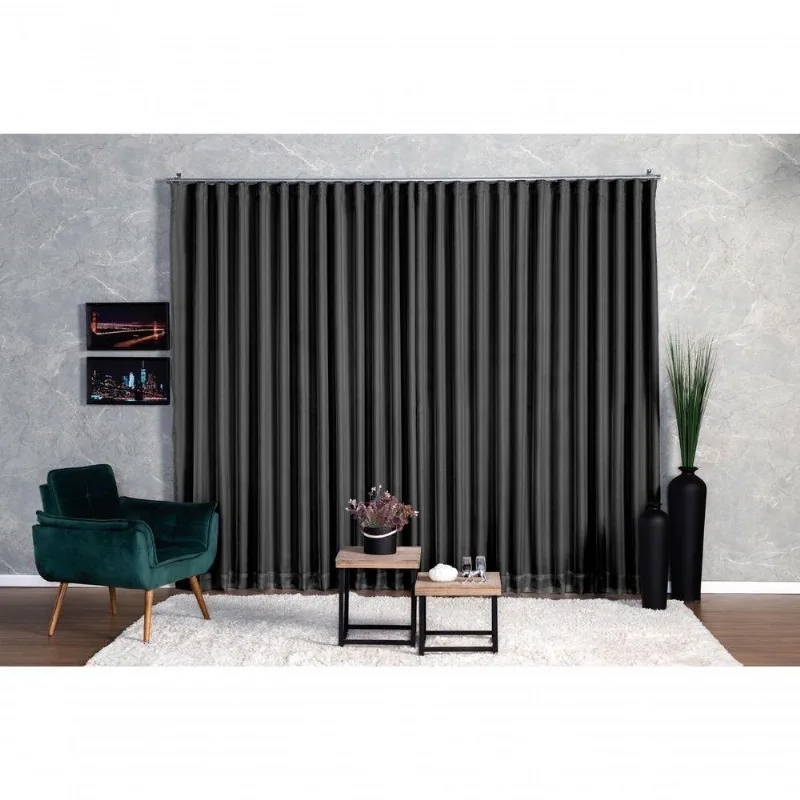Cortina Blackout Com Voil 2,80x2,50 Para Trilho Suíço Preto