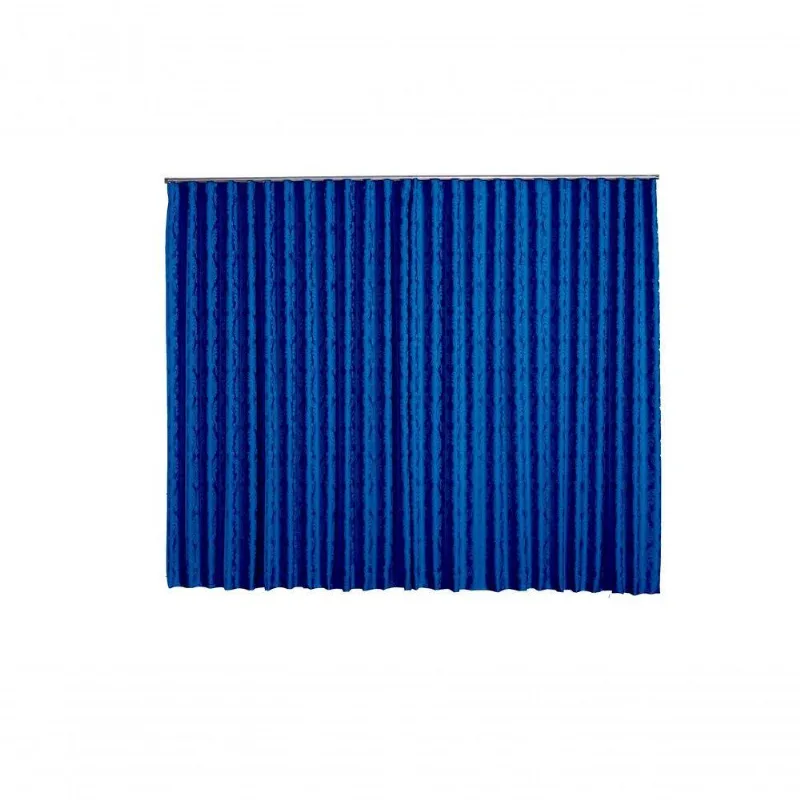 Cortina Jacquard 4,00x2,30 Para Trilho Suíço Azul