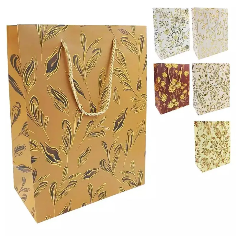 Sacola Para Presente Folhas Grande - LC - Presentes