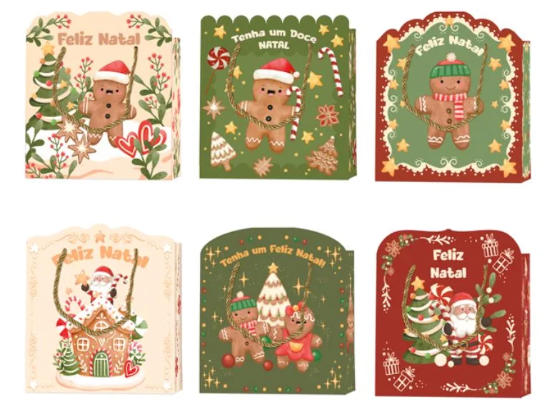 Sacola Presente Natal Formas Pequena - LC - Presentes