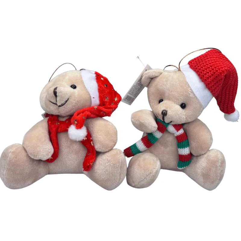 Enfeite Decorativo De Natal Urso De Pelúcia 12cm - Cores Sortidas Multiart - LC