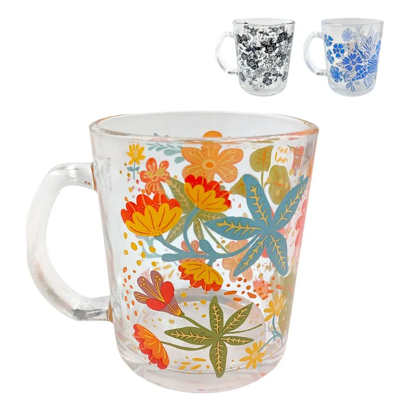 Caneca Botanika 330ml em Vidro Multiart-Modelos Sortidos