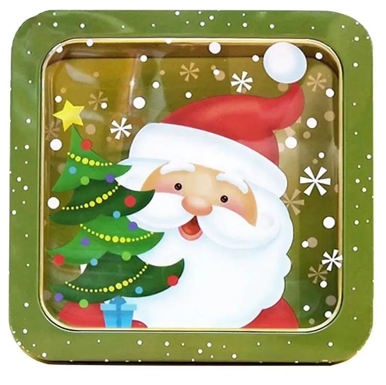 Lata Decorativa Natal De Metal Com Visor - LC