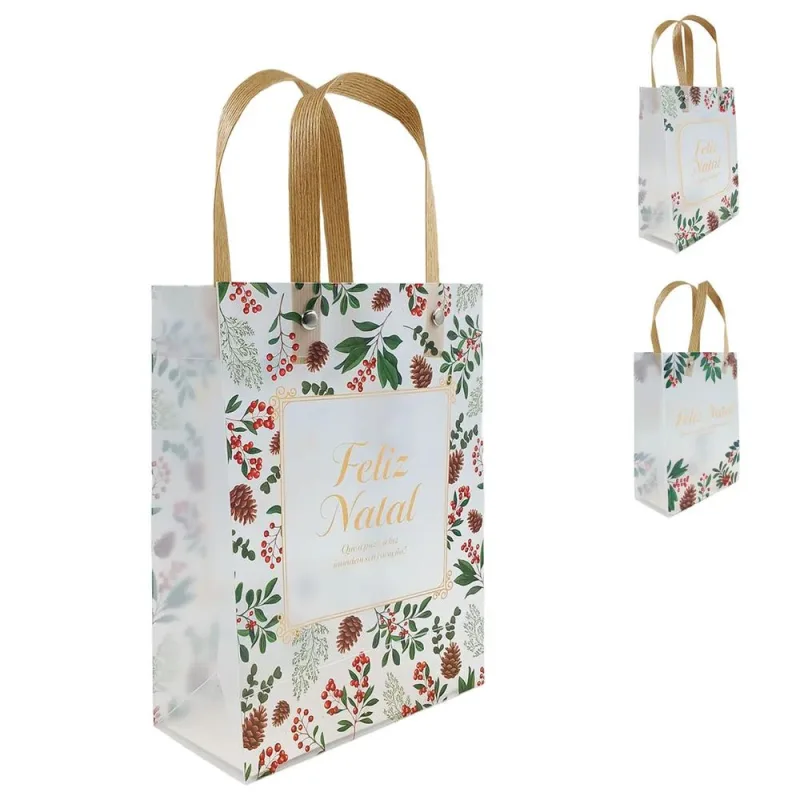 Sacola Para Presente Plástico Feliz Natal - LC