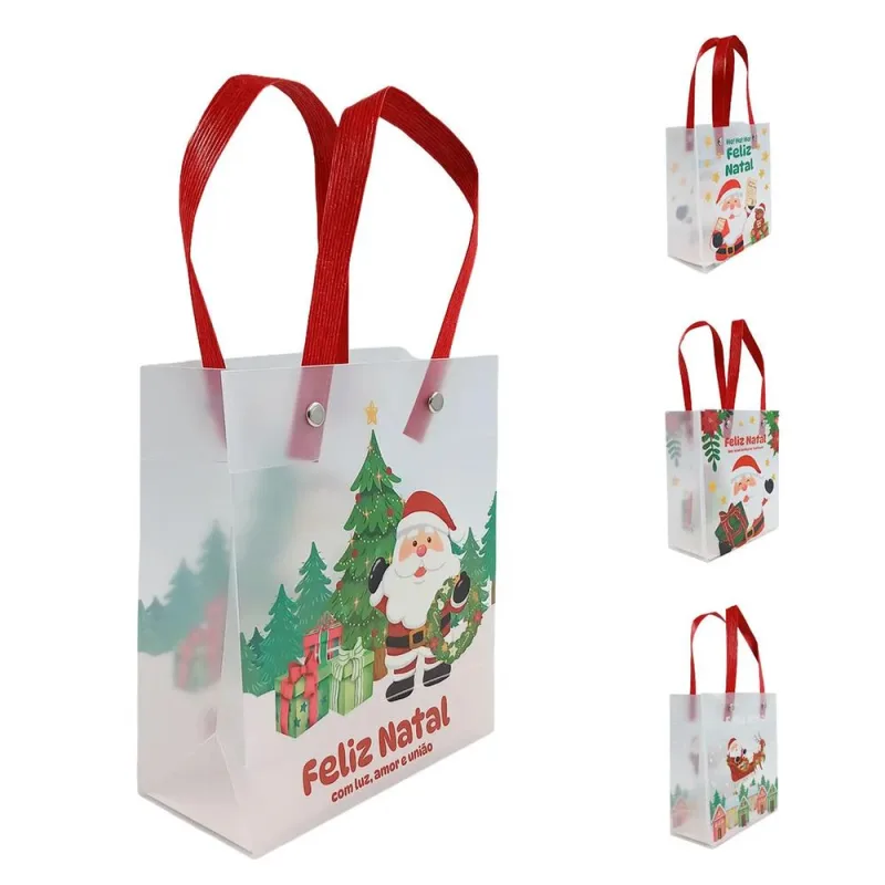 Sacola Para Presente Plástico Natal - LC