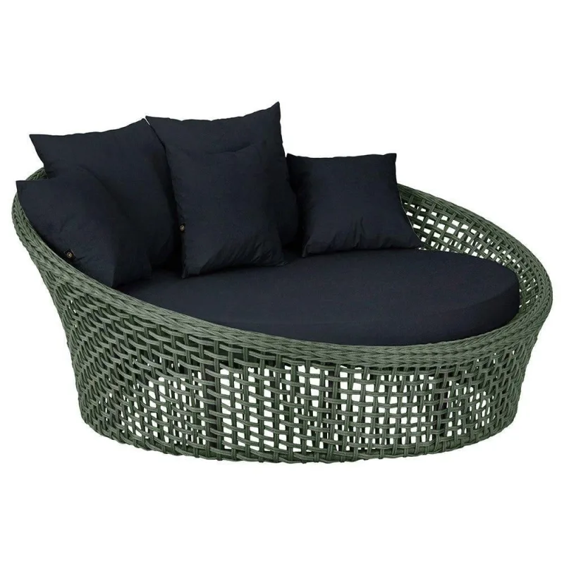 Chaise Hungria Pintura Preta Corda Náutica E12 Trama Verde - trama