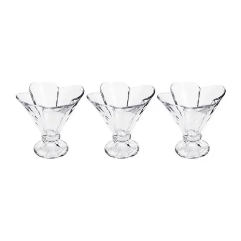 Jogo de Taças para Sobremesas Flora 195ml com 3 Peças