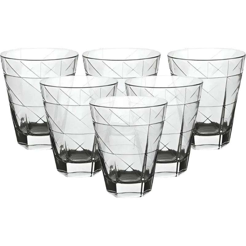 Jogo de Copos de Vidro Porto Fino Vestcasa 330 ml com 6 Unidades Transparente