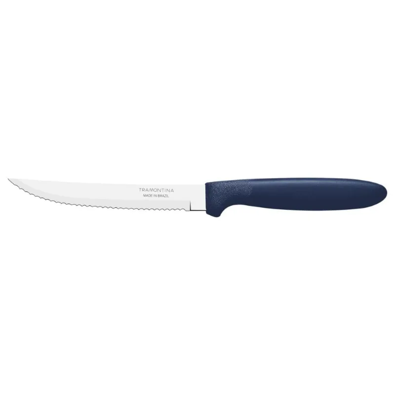 Kit 4 Faca Churrasco Tramontina Ipanema Inox Azul 5"