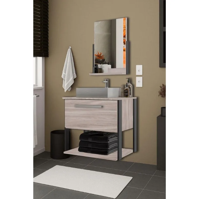 Conjunto Sander Medelin 60cm 9192.MG Malbec e Grafite Fosco