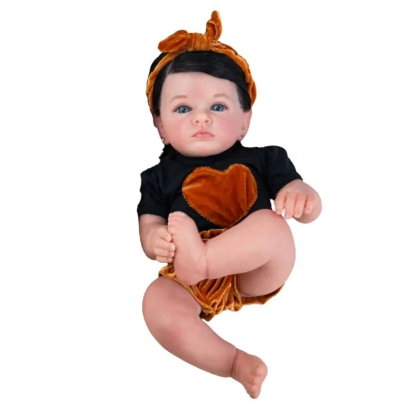 Boneca bebe reborn realista baby morena com enxoval completo