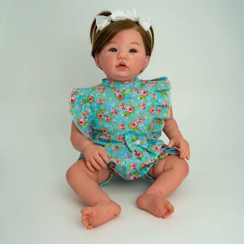 Boneca bebe reborn realista baby morena com enxoval completo