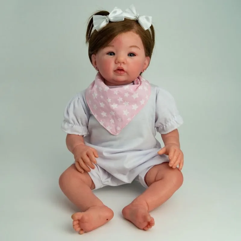 Bebe reborn menina linda cabelinho fio A fio com acessórios