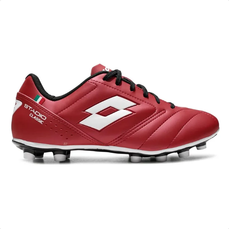 Chuteira Campo Lotto Stadio Classic B700 Masculina 41 / Vermelho / Branco