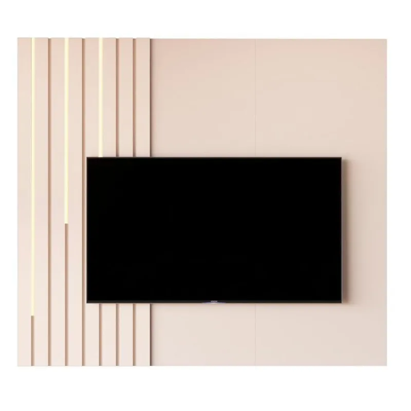 Painel Suspenso Boto 1.4 Com Led Sala Para Tv Até 58 Off White - OUTRAS