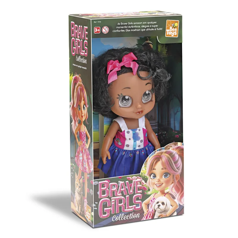 Boneca Brave Girls Collection Bee Toys Negra - Bee Toys