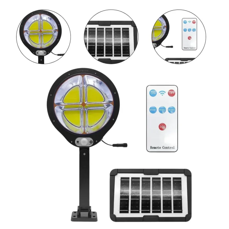 Luminária Solar Com Controle Remoto Redonda - Luatek